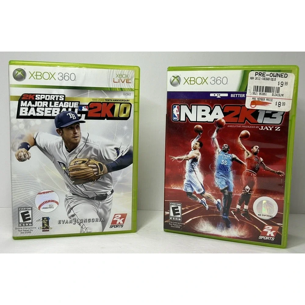 NBA 2K13 MLB 2K10 Xbox 360 Game Lot‎ Of 2 Tested & Works Great
